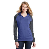 District Womans Lightweight Fleece Raglan Hoodie Custom Embroidered DT296 Royal Charcoal