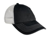 Custom Embroidered Navy and White Mesh Hat District DT607