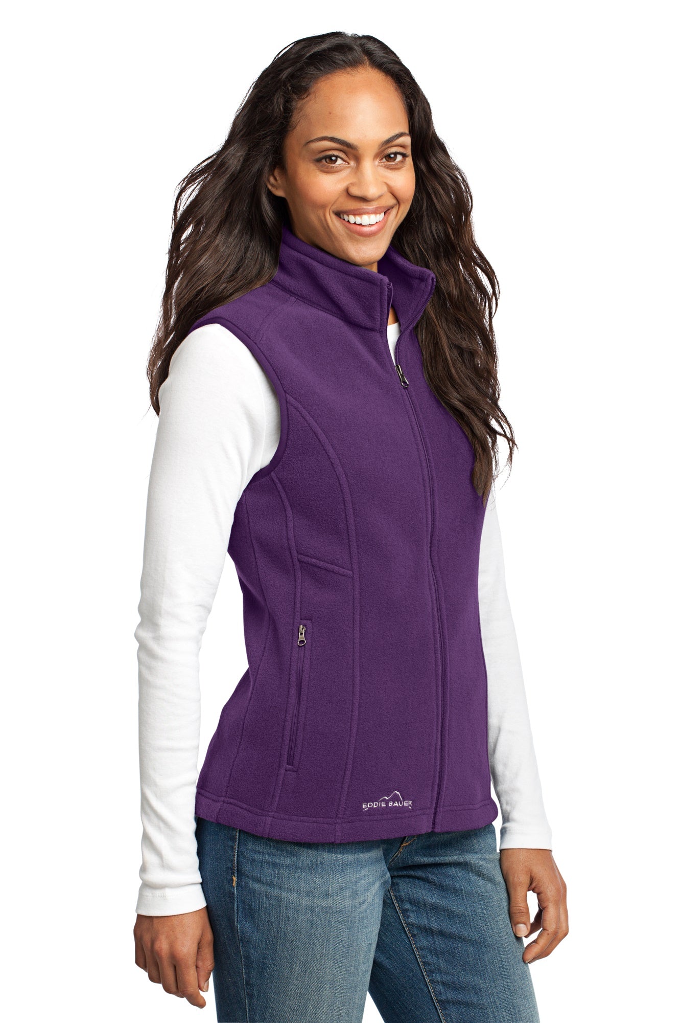 Womens long fleece vest online