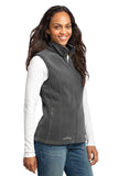 Eddie Bauer Ladies Fleece Vest Grey Steel Custom Embroidered EB205