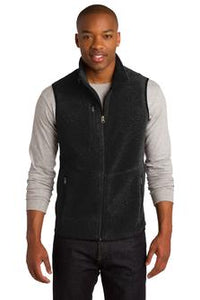 Port Authority Fleece Full Zip Vest Charcoal Heather Custom Embroidered F228