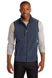 Port Authority Fleece Full Zip Vest Navy Heather Custom Embroidered F228