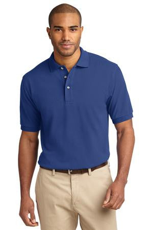 Khaki pants blue polo top