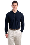 Port Authority Long Sleeve With Pocket Polo Navy Custom Embroidered K500LSPo