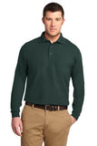 Port Authority Long Sleeve Silk Touch Polo Dark Green Custom Embroidered K500LS
