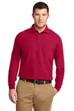 Port Authority Long Sleeve Silk Touch Polo RedCustom Embroidered K500LS