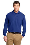 Port Authority Long Sleeve Silk Touch Polo Royal Custom Embroidered K500LS