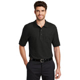 Port Authority Polo With Pocket Black Custom Embroidered K500p
