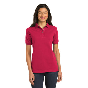 Port Authority Ladies Knit Polo Black Custom Embroidered L420