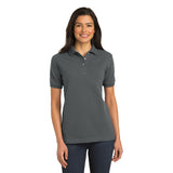 Port Authority Ladies Knit Polo Steel Grey Custom Embroidered L420