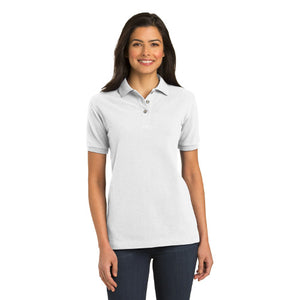 Port Authority Ladies Knit Polo Black Custom Embroidered L420