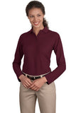 Port Authority Ladies Long Sleeve Polo Maroon Custom Embroidered L500LS