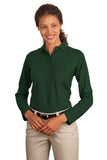 Port Authority Ladies Long Sleeve Polo Dark Green Custom Embroidered L500LS