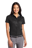 Port Authority Ladies Button Up Polo Custom Embroidered L508 Dark Green