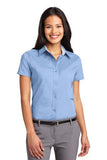 Port Authority Ladies Button Up Polo Custom Embroidered L508 Light BLue