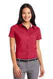Port Authority Ladies Button Up Polo Red Custom Embroidered L508
