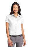 Port Authority Ladies Button Up Polo Custom Embroidered L508 White