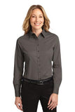 Port Authority Ladies Long Sleeve Button Up Bark Custom Embroidered L608