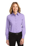 Port Authority Ladies Long Sleeve Button Up Bright Lavender Custom Embroidered L608