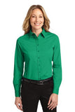 Port Authority Ladies Long Sleeve Button Up Court Green Custom Embroidered L608