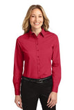 Port Authority Ladies Long Sleeve Button Up Red Custom Embroidered L608