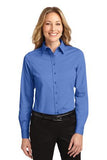 Port Authority Ladies Long Sleeve Button Up Ultra Blue Custom Embroidered L608