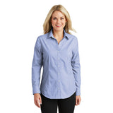 Port Authority Ladies Button Up Soft Chambray Blue Custom Embroidered L640
