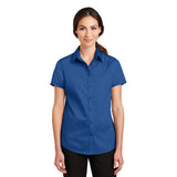 Port Authority Ladies Short Sleeve SuperPro Twill Shirt Sleeve Custom Embroidered L664 True Blue