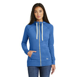 New Era Ladies Sueded Cotton Blend Full Zip Hoodie Custom Embroidered LNEA122 Royal Heather