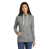 New Era Ladies Sueded Cotton Blend Full Zip Hoodie Custom Embroidered LNEA122 Shadow Grey Heather