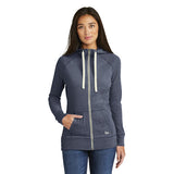 New Era Ladies Sueded Cotton Blend Full Zip Hoodie Custom Embroidered LNEA122 True Navy Heather