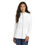New Era Ladies Sueded Cotton Blend Full Zip Hoodie Custom Embroidered LNEA122 White
