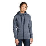 New Era Ladies French Terry Full Zip Hoodie Custom Embroidered LNEA502 True Navy Twist