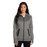 New Era Ladies Venue Fleece Full Zip Hoodie Custom Embroidered LNEA522 Shadow Grey