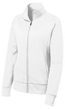 Sport Tek Ladies Full Fleece Jacket White Custom Embroidered LST241