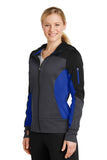 Sport Tek Fleece Colorblock Full Zip Jacket Black Royal Custom Embroidered LST245