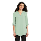 Port Authority Ladies Three Quarter Sleeve Tunic Blouse Custom Embroidered LW701 Misty Sage