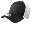 Custom Embroidered Brown and White Stretch Back Hat NE1020 New Era