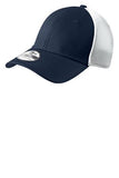 Navy and White Embroidered Stretch Back Hat Custom New Era NE1020