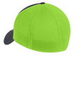 Back View Grey and Neon Green Custom Embroidered Stretch Back Hat New Era NE1020
