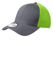 Grey and Neon Green Custom Embroidered Stretch Back Hat NE1020 New Era 