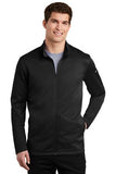 Nike Dri Fit Textured Full Zip Fleece Pullover Black Custom Embroidered NKAh6418