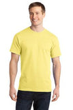 Port Company Cotton T Shirt  Yellow Custom Embroidered PC150