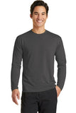 Port Company Long Sleeve Performance Tee Custom Embroidered PC381LS Charcoal