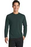 Port Company Long Sleeve Performance Tee Custom Embroidered PC381LS Dark Green