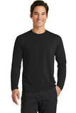 Port Company Long Sleeve Performance Tee Custom Embroidered PC381LS Black