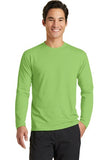 Port Company Long Sleeve Performance Tee Custom Embroidered PC381LS Lime Green