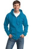 Port Company Full Zip Sweatshirt Custom Embroidered PC78ZH Tropical Blue