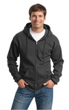 Miles St. Port & Company® Tall Essential Fleece Full-Zip Hooded Sweatshirt PC90ZHT