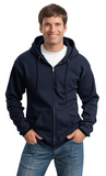 Miles St. Port & Company® Tall Essential Fleece Full-Zip Hooded Sweatshirt PC90ZHT